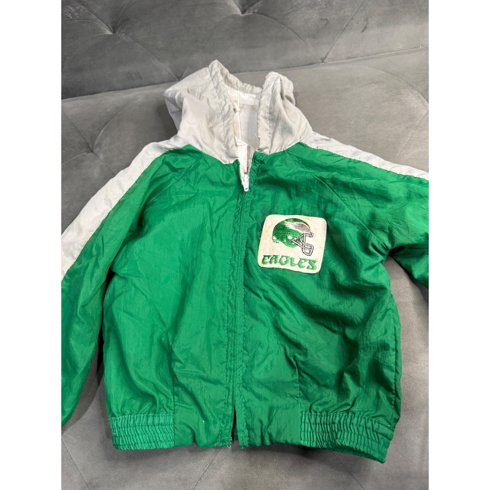 Rare Vintage NFL‎ Philadelphia Eagles Toddler Windbreaker Kelly Green White 2t